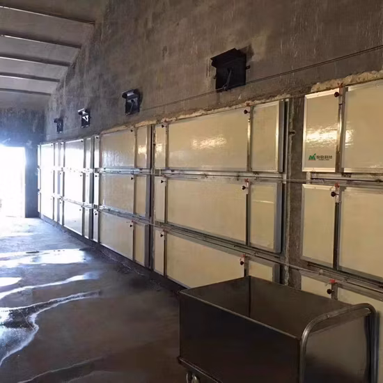 Entrada del sistema de ventilación de aire de granjas avícolas